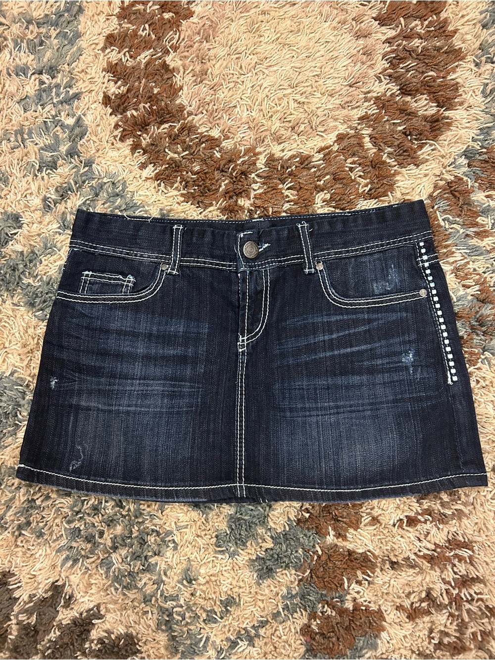 From Maurice’s Dark Blue Denim Mini Skirt